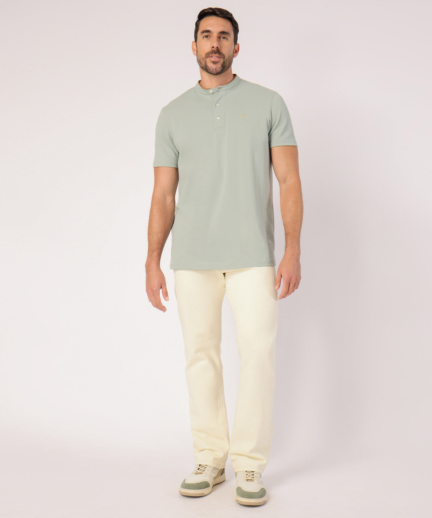 Polo Unicolor Cuello Mao 