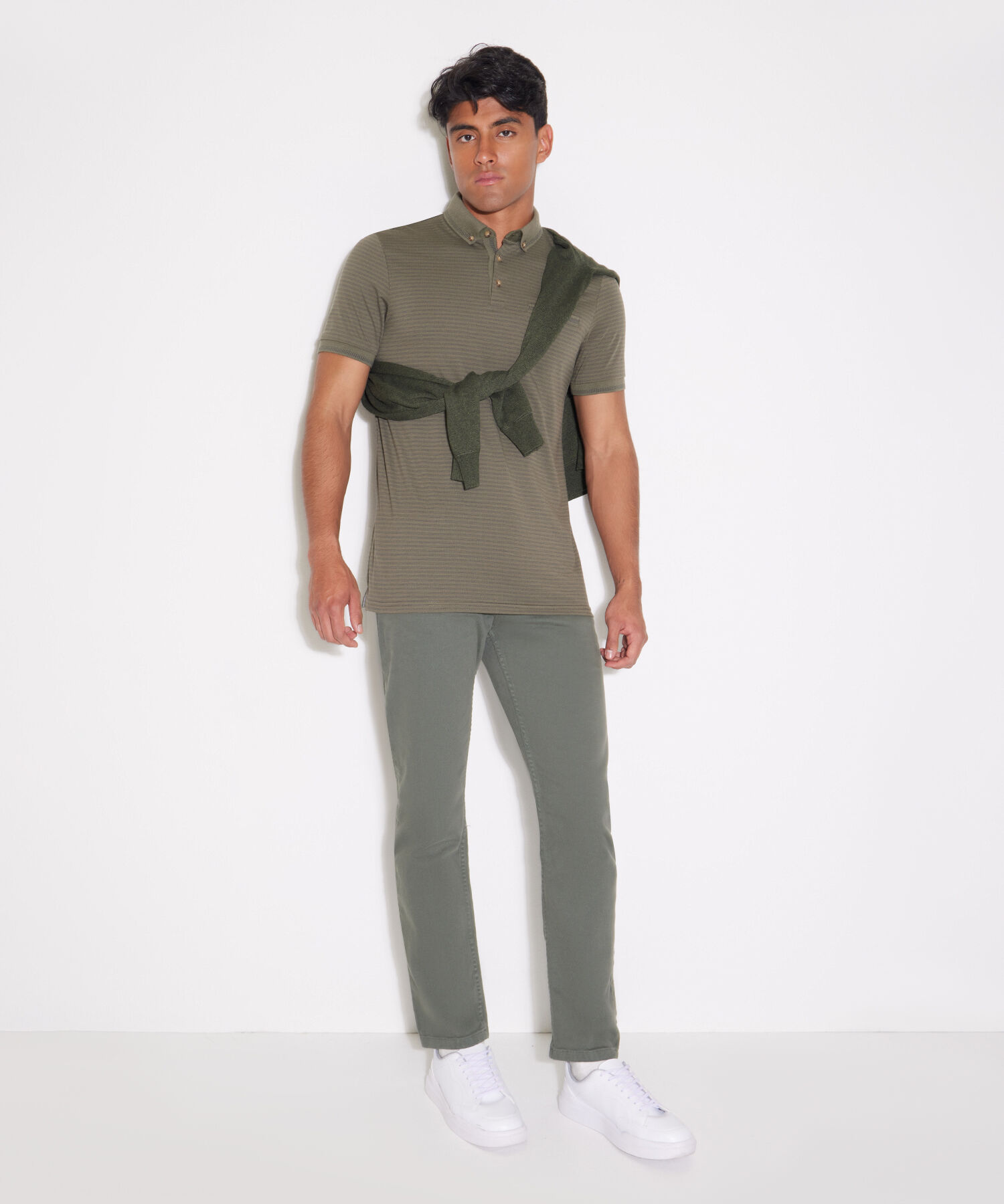 Polo Cuello Tejido Con Pechera Tejida