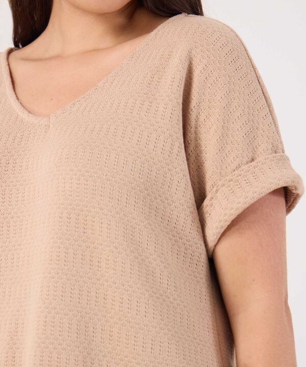 Camiseta Texturizada Unicolor Para Mujer Curvy image number null