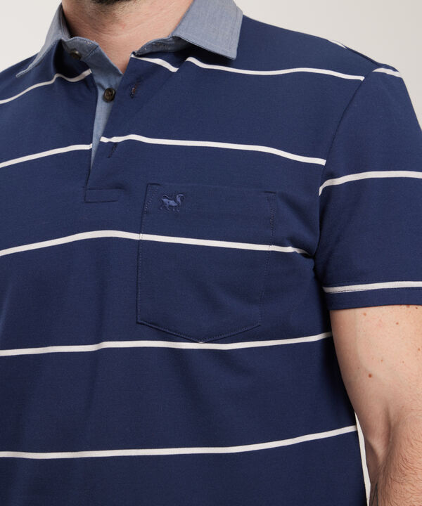 Polo , Cuello Duro En Contraste Con Bolsillo, Silueta Slim Fit, Cítrico Marinero