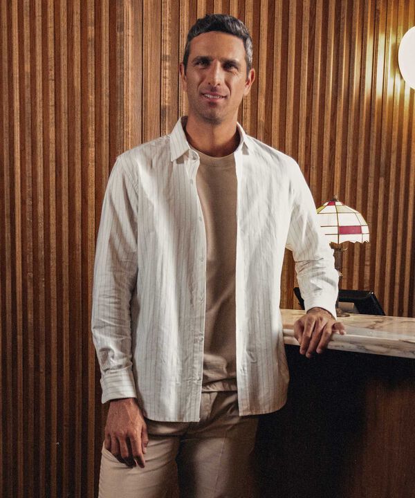 Camisa Con Estampado A Rayas image number null