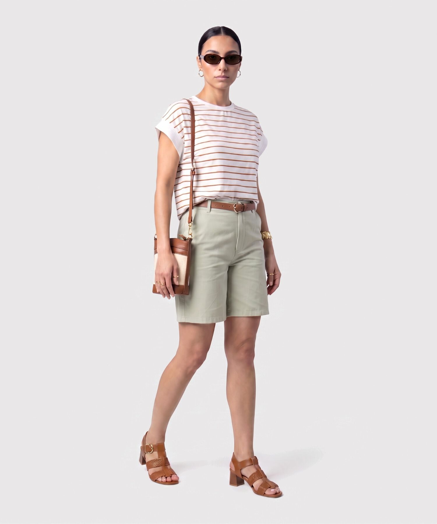 Bermuda Larga Unicolor Para Mujer