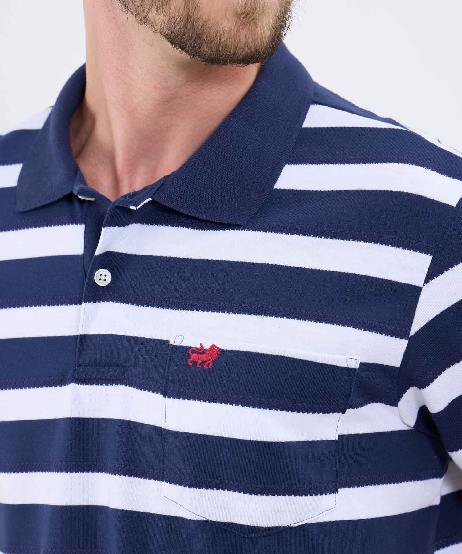 Polo Cuello Tejido Con Bolsillo Preteñida
