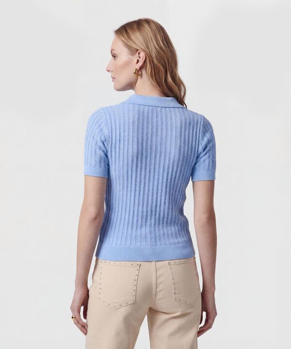 Polo Punto Calado Manga Corta Para Mujer