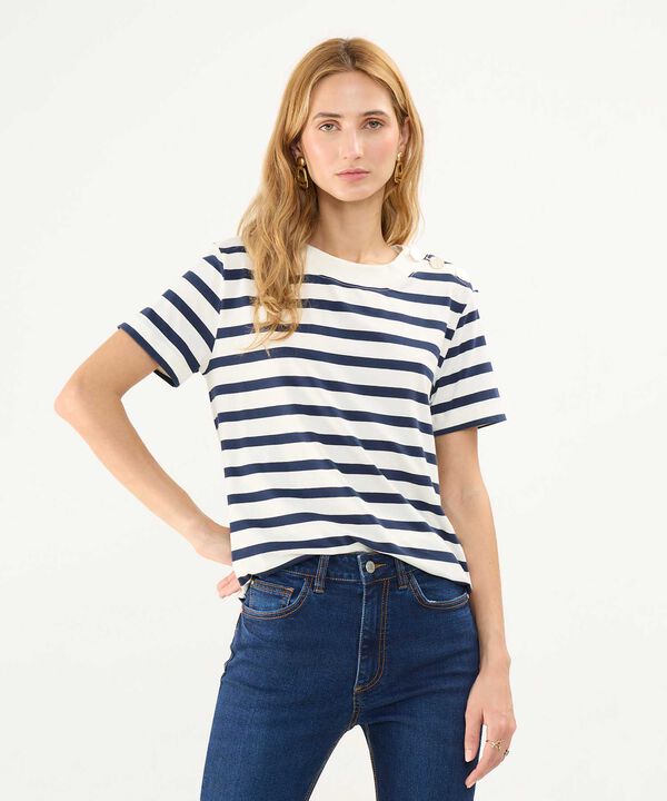Camiseta a Rayas con Botones image number null