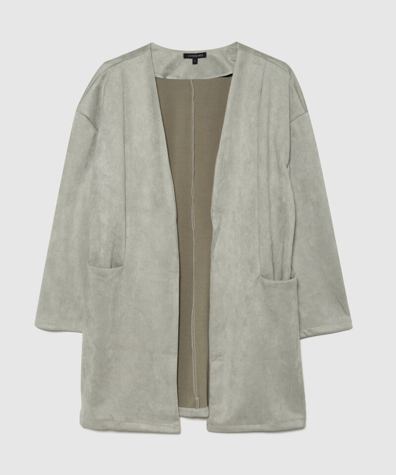 Chaqueta Larga en Suede 