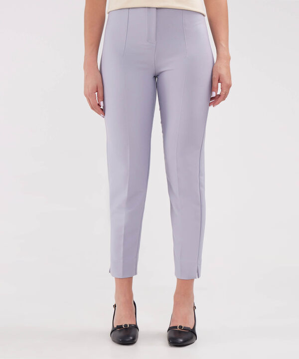Pantalon Tiro Alto Largo Al Tobillo Unicolor image number null