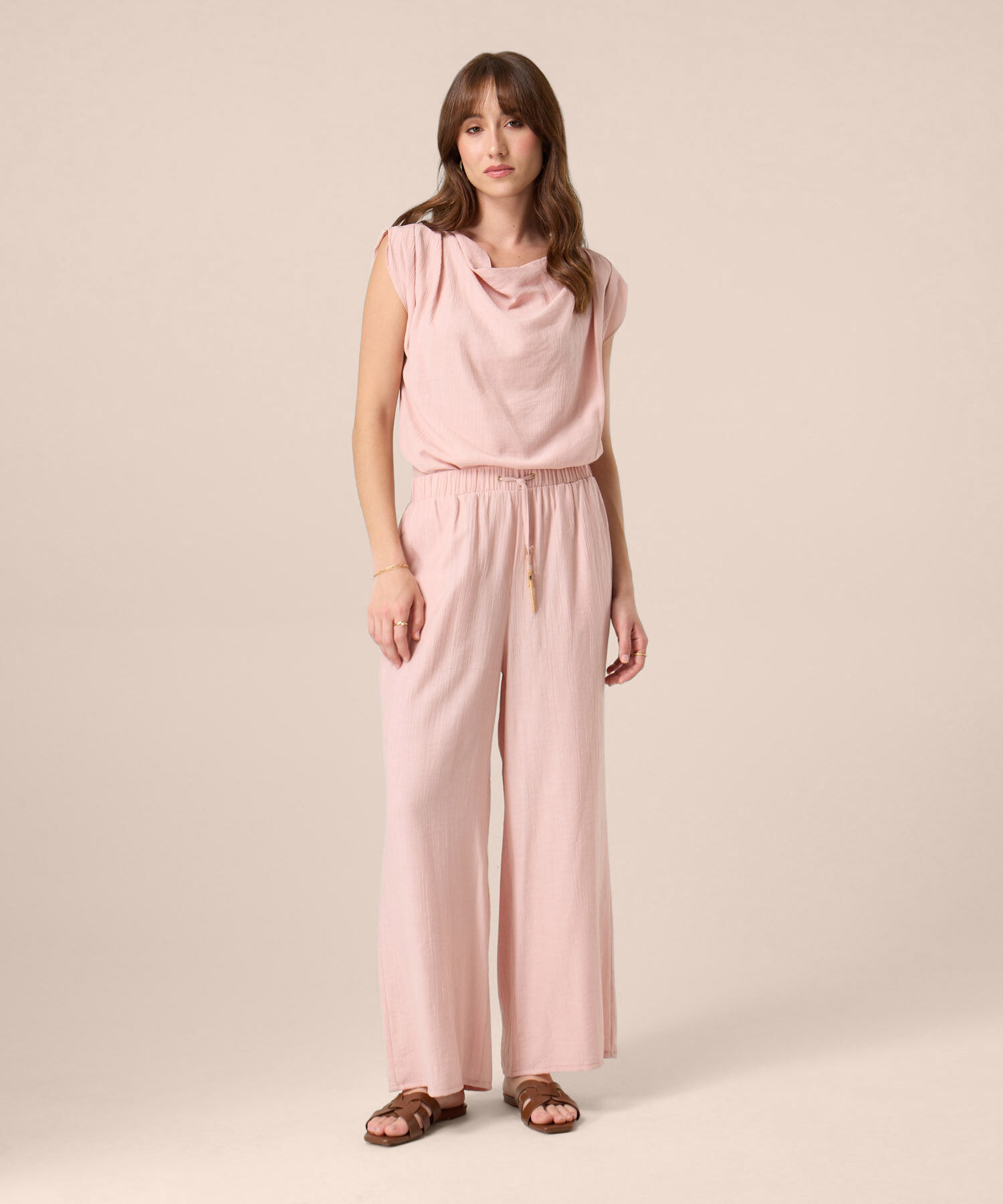 Pantal&oacute;n Fluido De Silueta Amplia Para Mujer