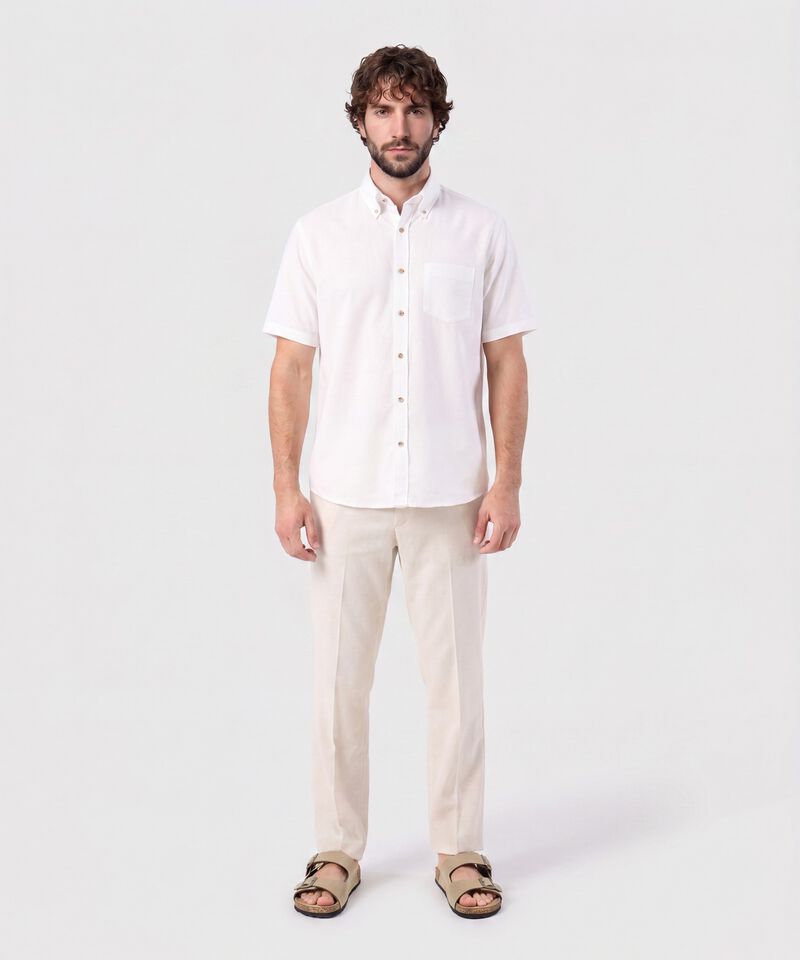 Camisa Manga Corta Cuello Bot&oacute;n Para Hombre