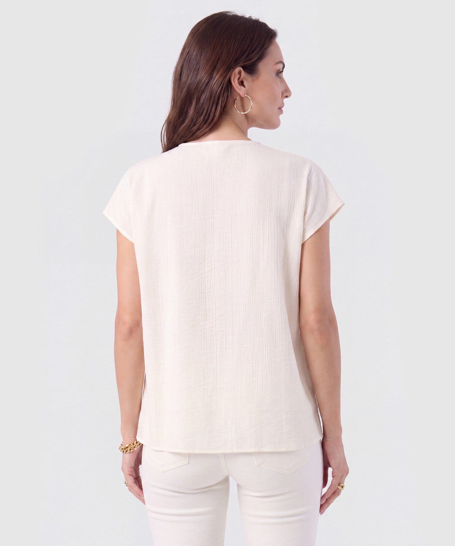Blusa con Alforzas Frontales para Mujer