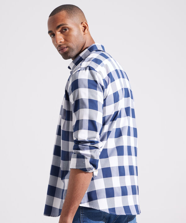 Camisa Manga Larga Preteñida Cuello Casual Corto Regular