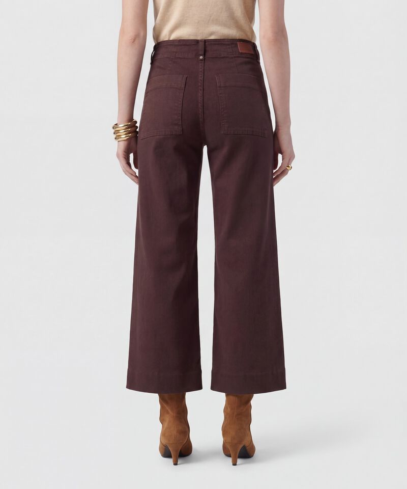 Jeans Culotte Con Costuras Frontales Mujer