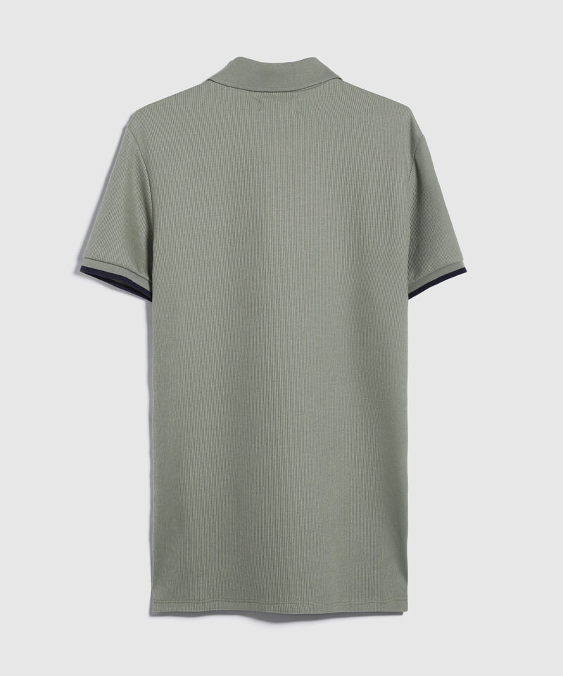 Polo Unicolor Pechera Tejida