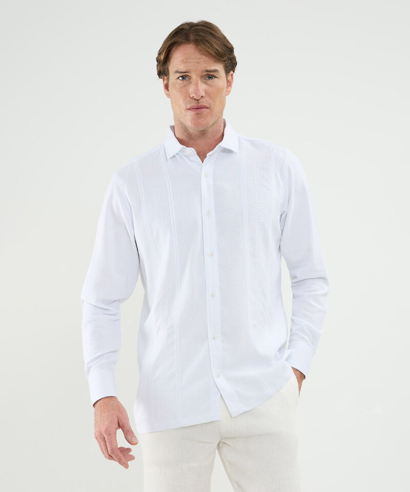 Camisa Guayabera Manga Larga Con Bordado