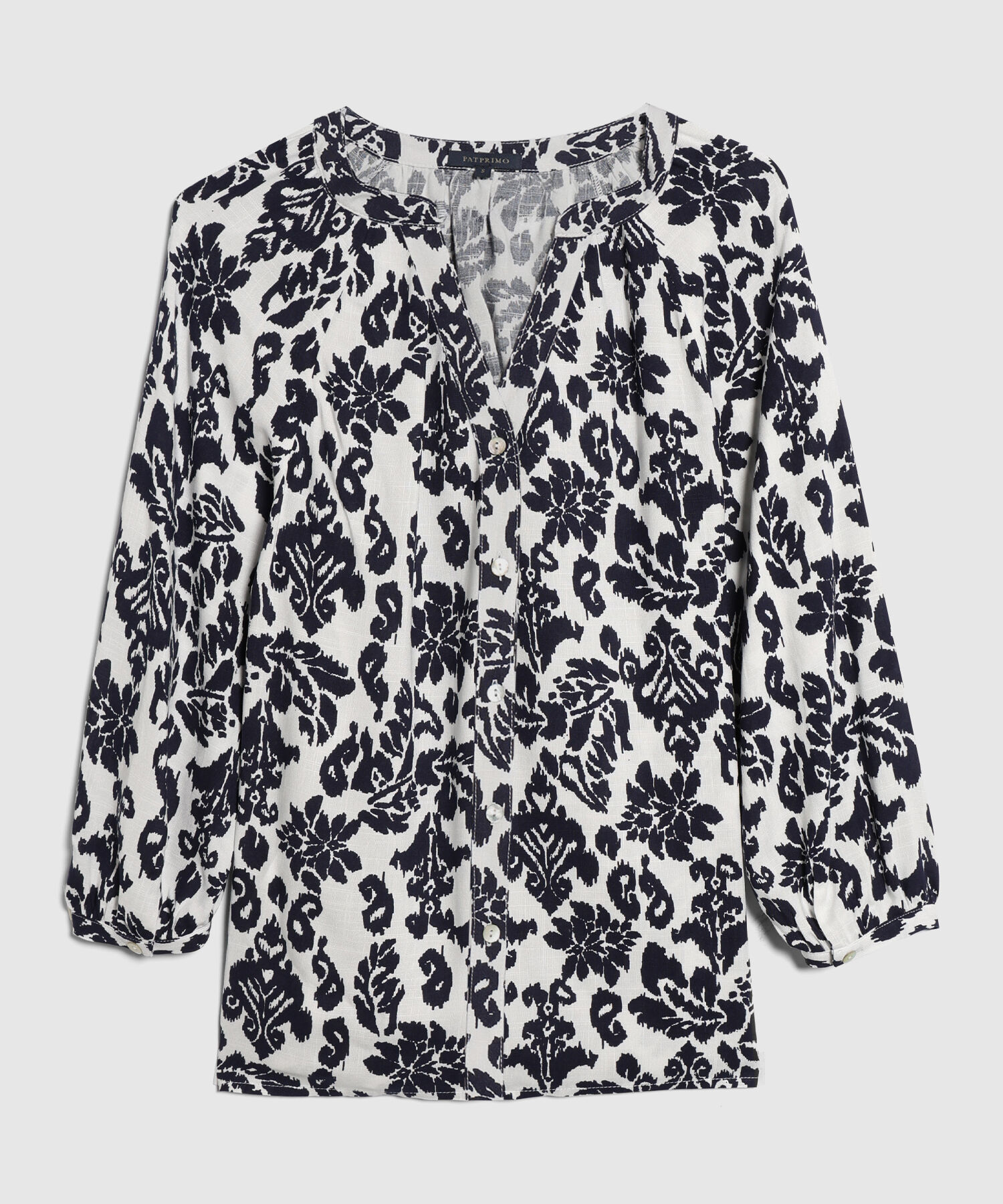 Blusa Manga Tres Cuartos Cuello Neru Estampada