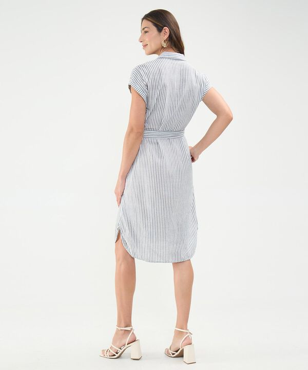 Vestido Camisero en Efecto Lino