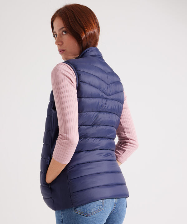 Chaleco Acolchado con Bolsillos en Rib