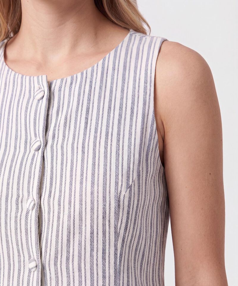 Blusa Alargada Con Botonadura Para Mujer