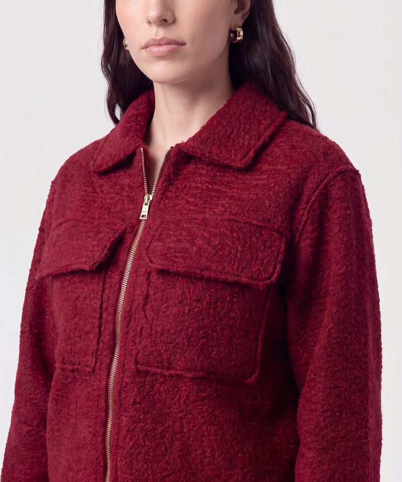 Chaqueta Unicolor Texturizada para Mujer
