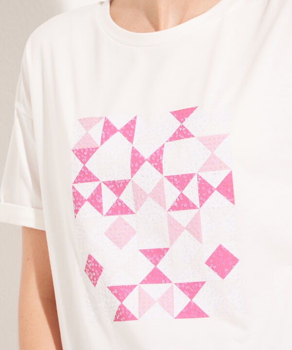 Camiseta Manga Corta Con Screen  En Frente