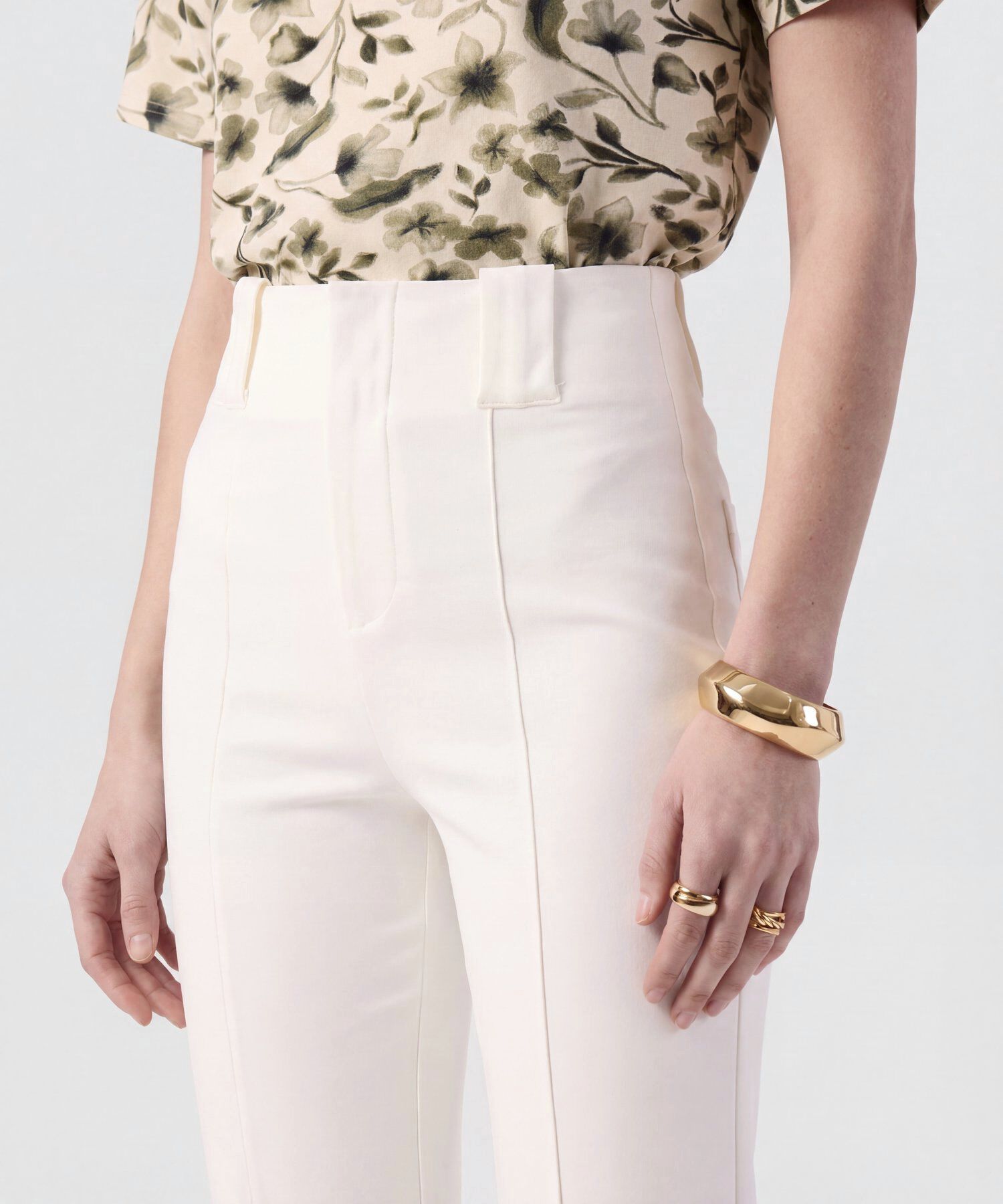 Leggings Con Costura Frontal Y Pasadores Mujer