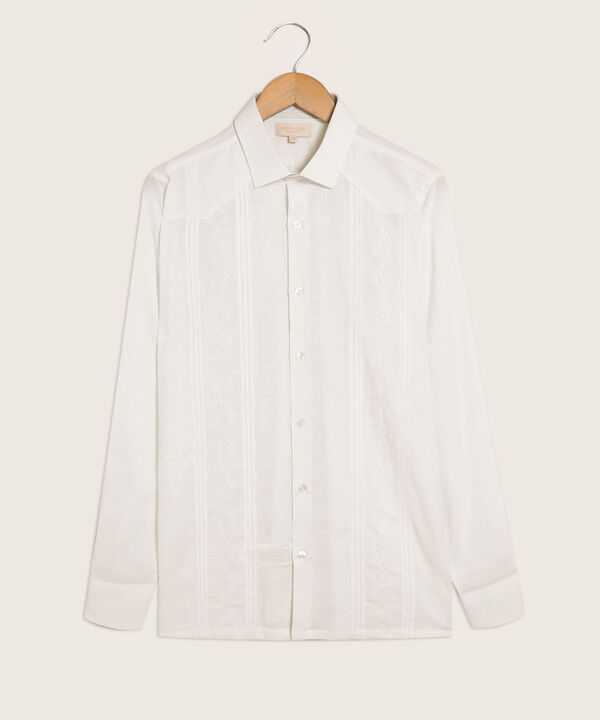 Guayabera de Manga Larga para Hombre con Bordado