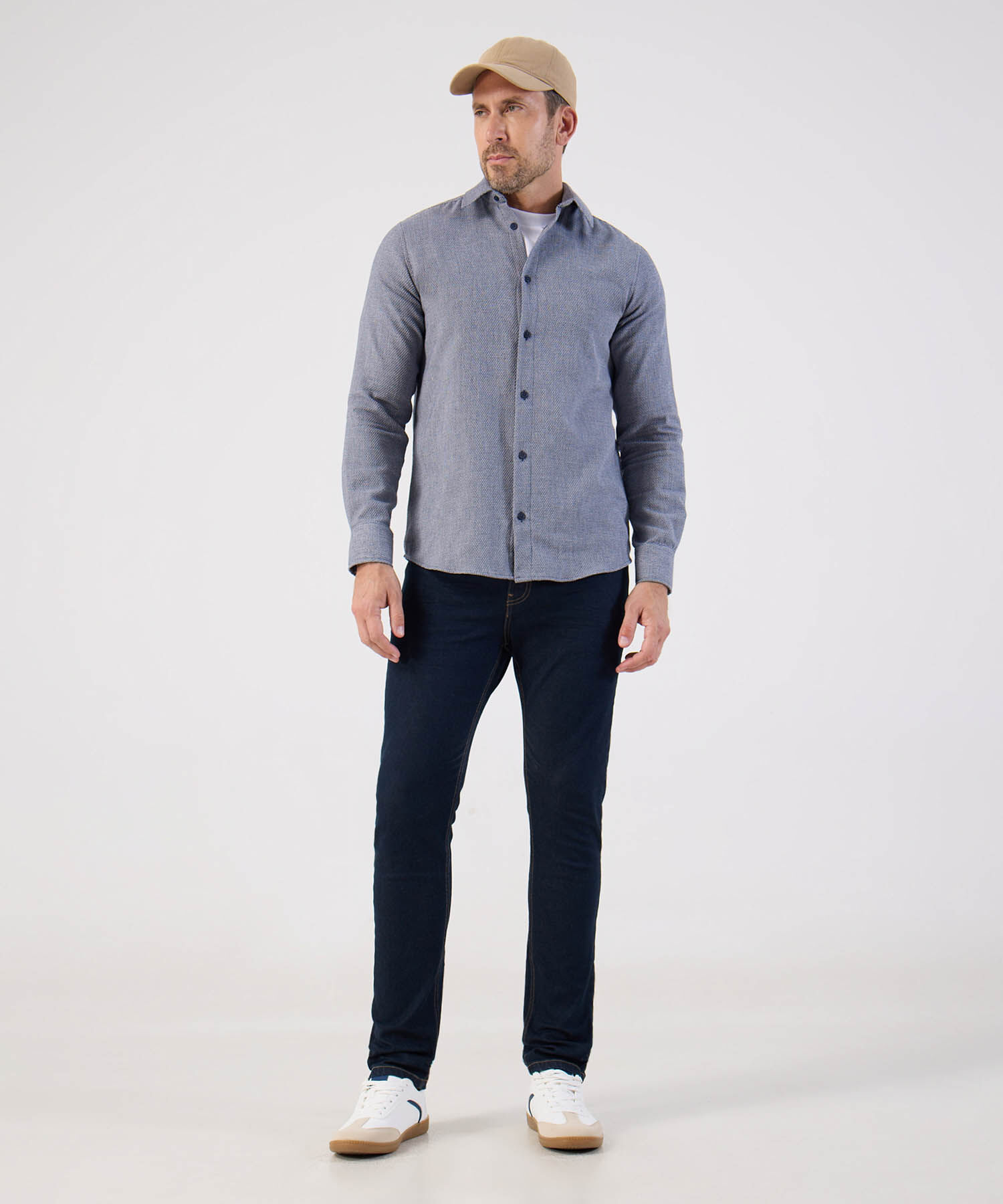 Camisa Texturizada Casual De Hombre