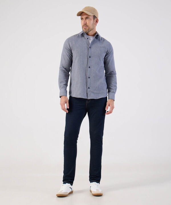 Camisa Texturizada Casual De Hombre image number null