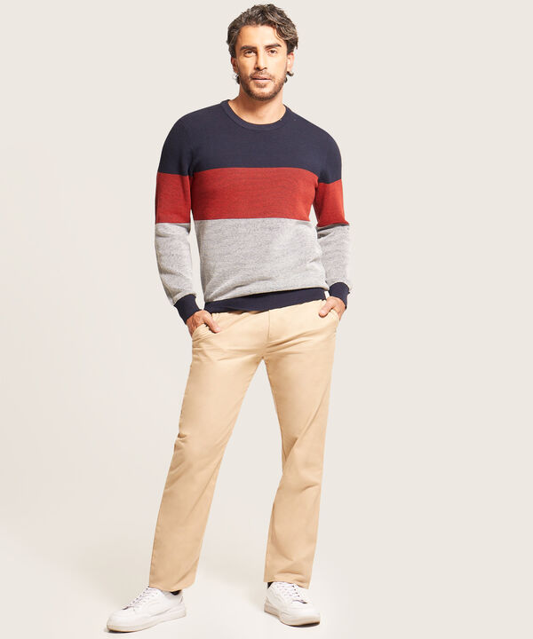 Saco Cuello Redondo Con Bloques