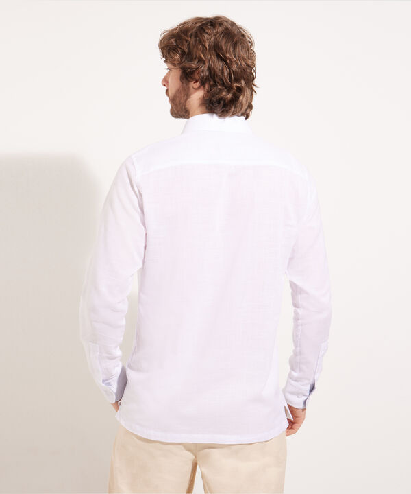 Camisa Guayabera Manga Larga Sin Bolsillos