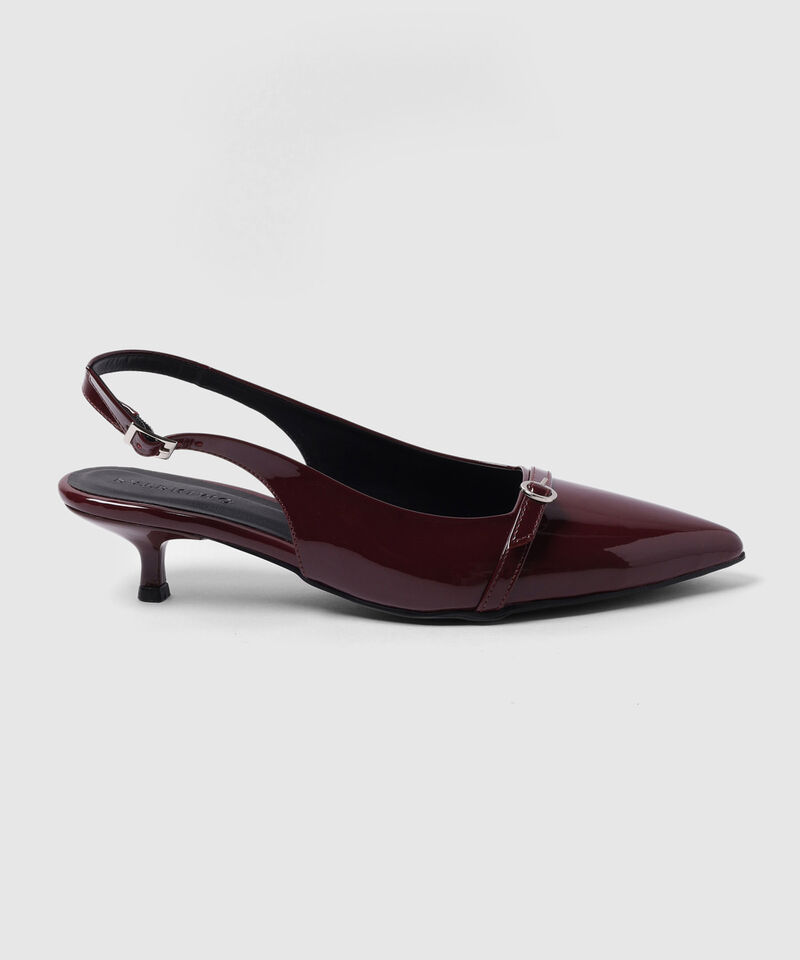 Zapato Slingback Punta Fina Y Tac&oacute;n