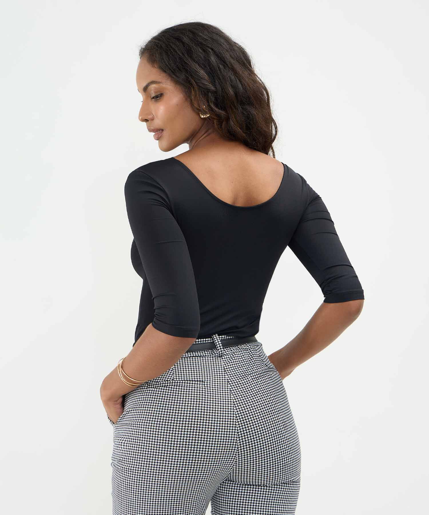 Camiseta 3/4 Ajustada Para Mujer