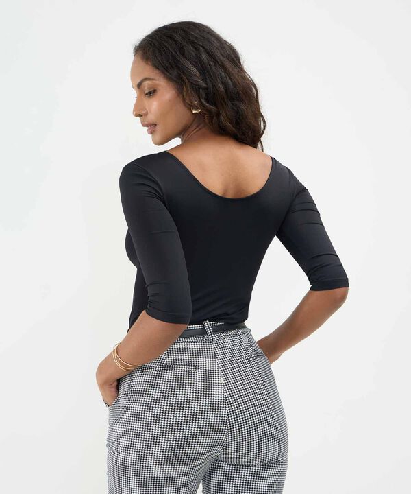 Camiseta 3/4 Ajustada Para Mujer