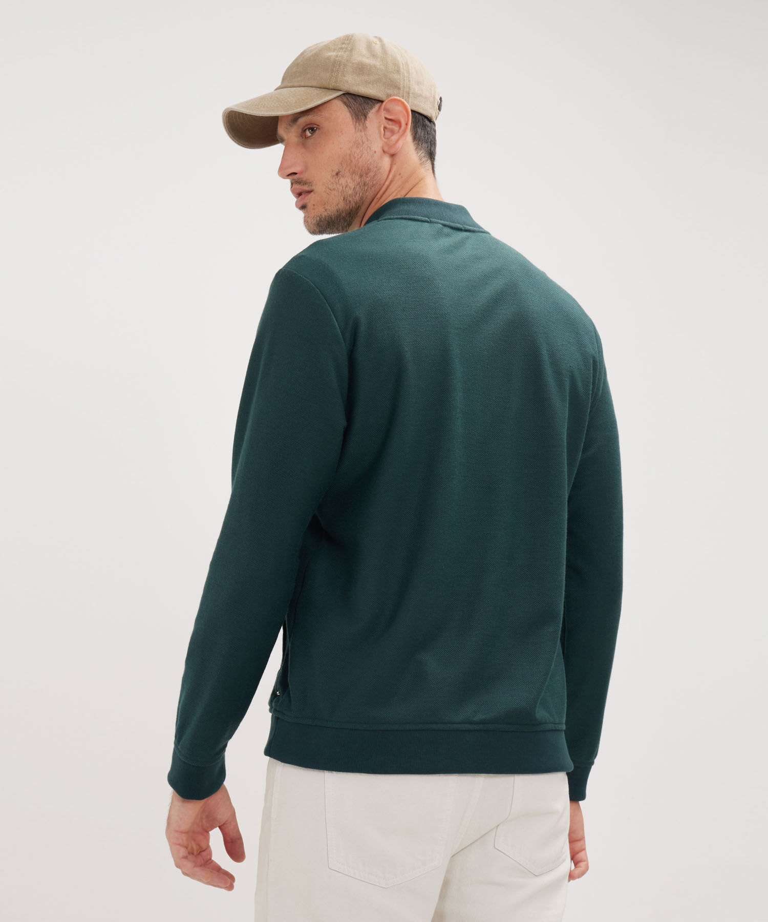 Buzo Bomber Tela Con Textura