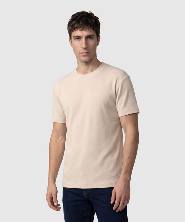 Camiseta Texturizada Manga Corta Para Hombre image number null