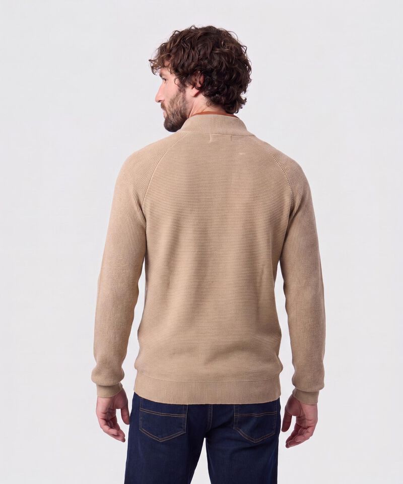Su&eacute;ter De Hombre Con Cremallera Y Textura