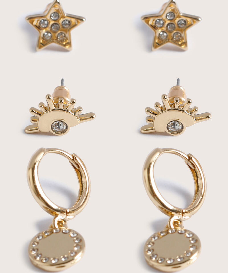 Aretes Set X3 Pares De Aretes
