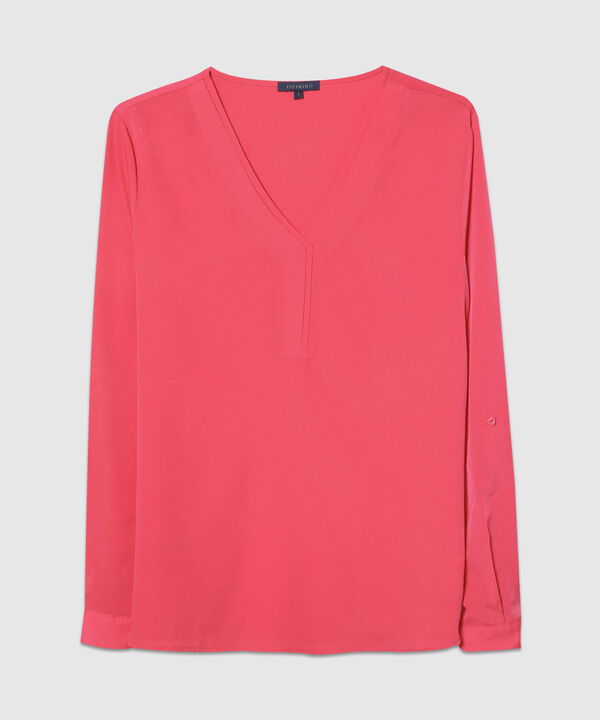 Blusa Con Cuello Doble Escote En V