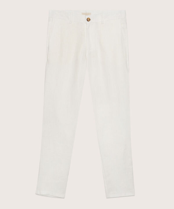 Pantalón Chino En Lino Con Bolsillo Posterior image number null