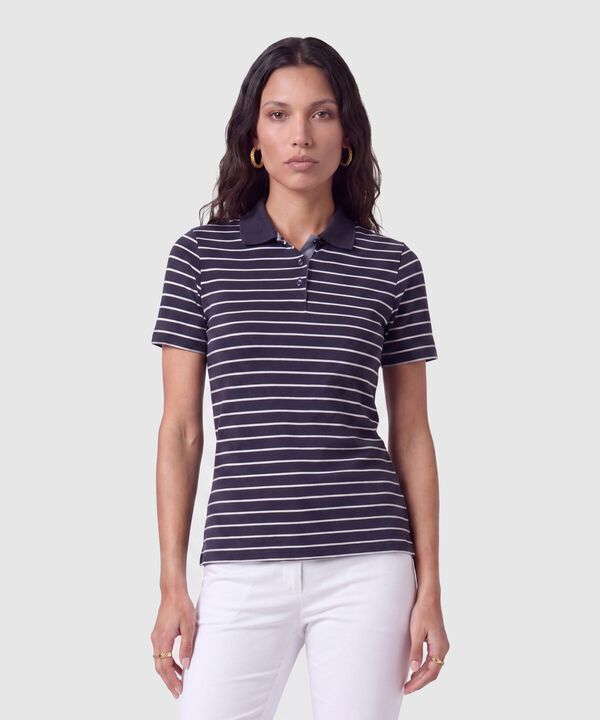 Polo Estampada Manga Corta Con Cuello Tejido Sin Bolsillo