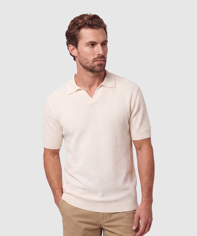Polo Tejido Con Cuello Abierto Para Hombre