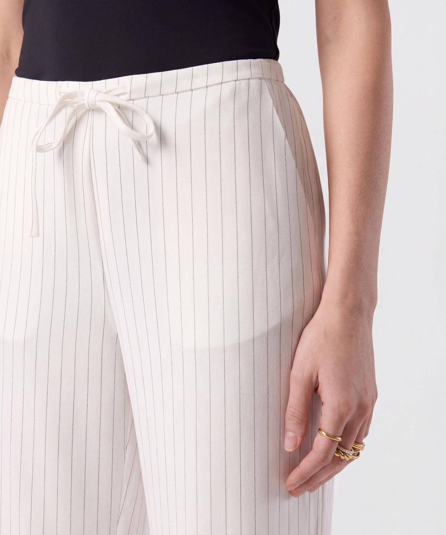 Pantal&oacute;n Wide Leg Con Cord&oacute;n Para Mujer