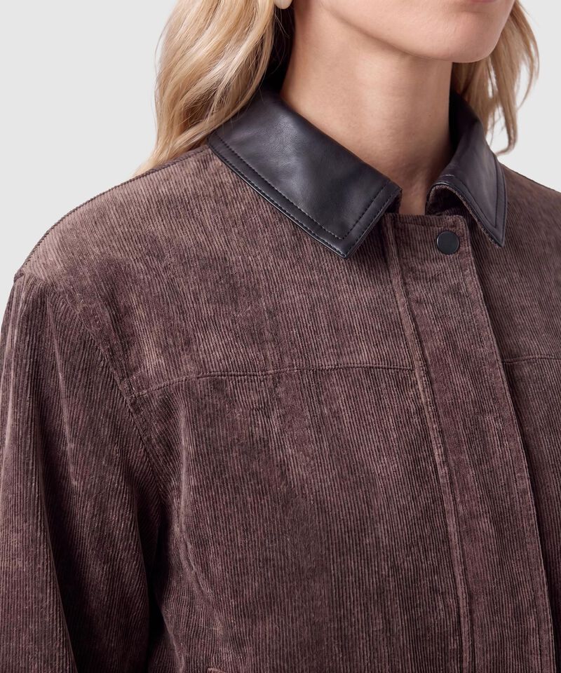 Chaqueta Mujer En Pana Con Cuello Contraste