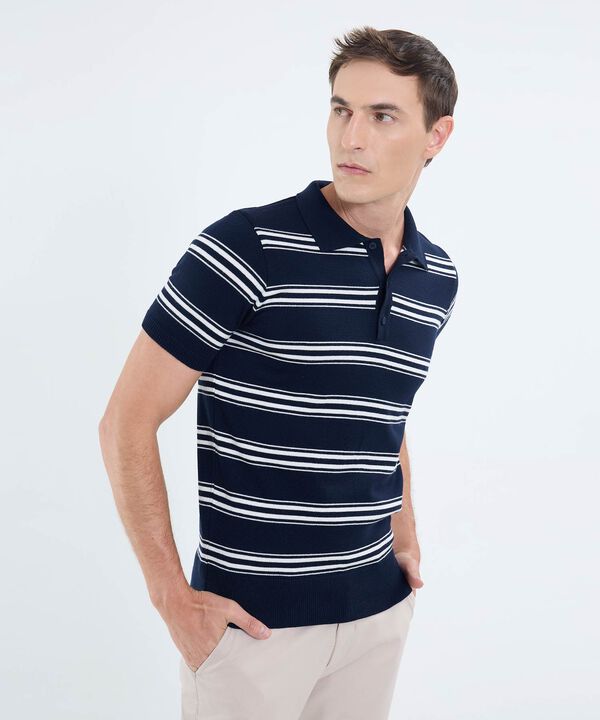 Polo Tejida Preteñida Para Hombre image number null