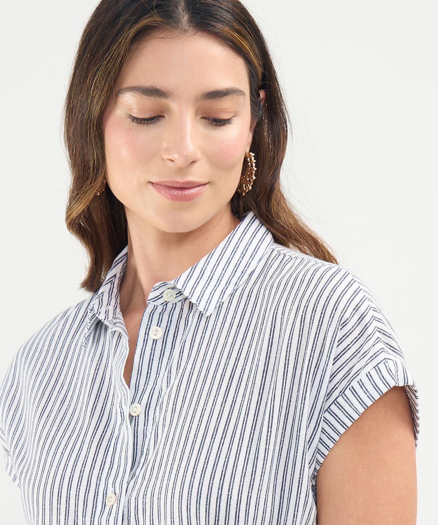 Vestido Camisero en Efecto Lino
