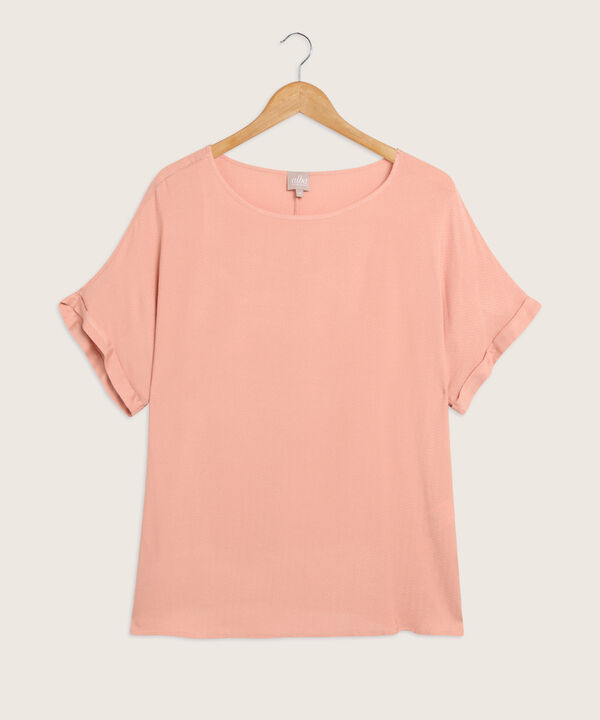 Blusa Unicolor Manga Corta Corrida Con Guardapolvo