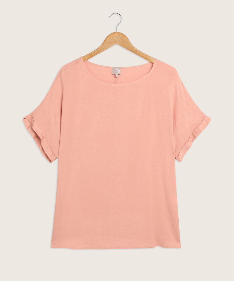 Blusa Unicolor Manga Corta Corrida Con Guardapolvo