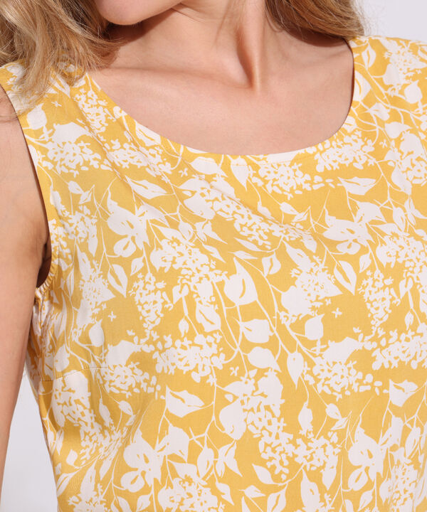 Vestido Estampado, Manga Sisa Con Cuello Redondo Y Corte En Cintura image number null
