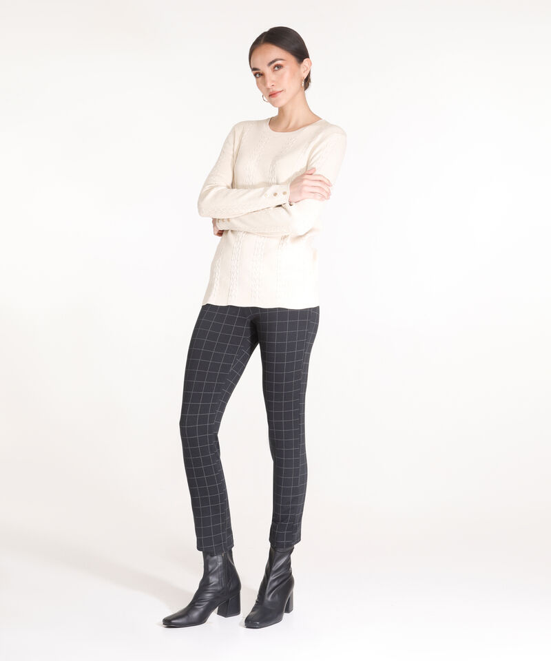 Leggings Estampado Largo Con Cremalleras En Costados Y Elástico Interno