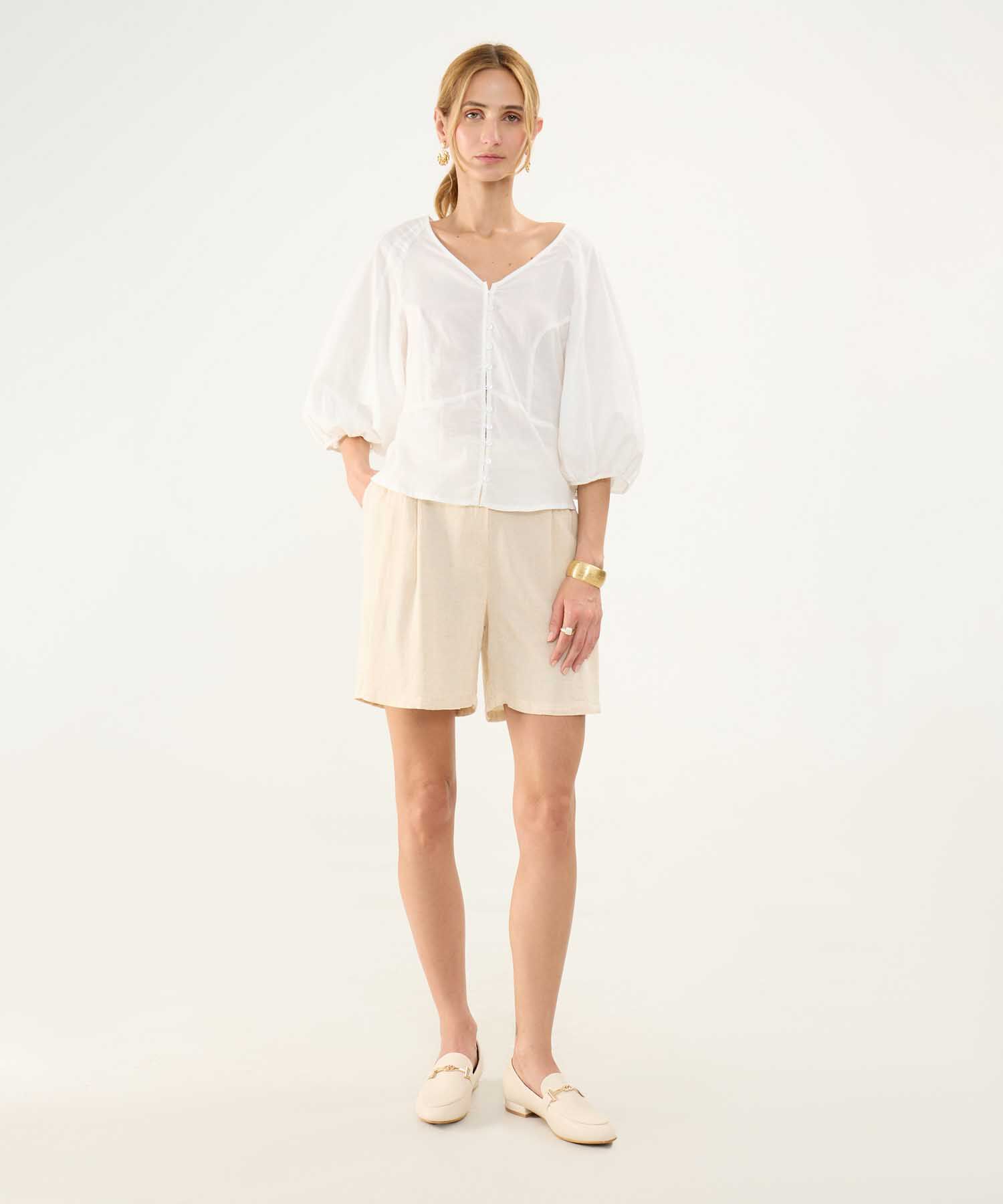 Short en Efecto Lino